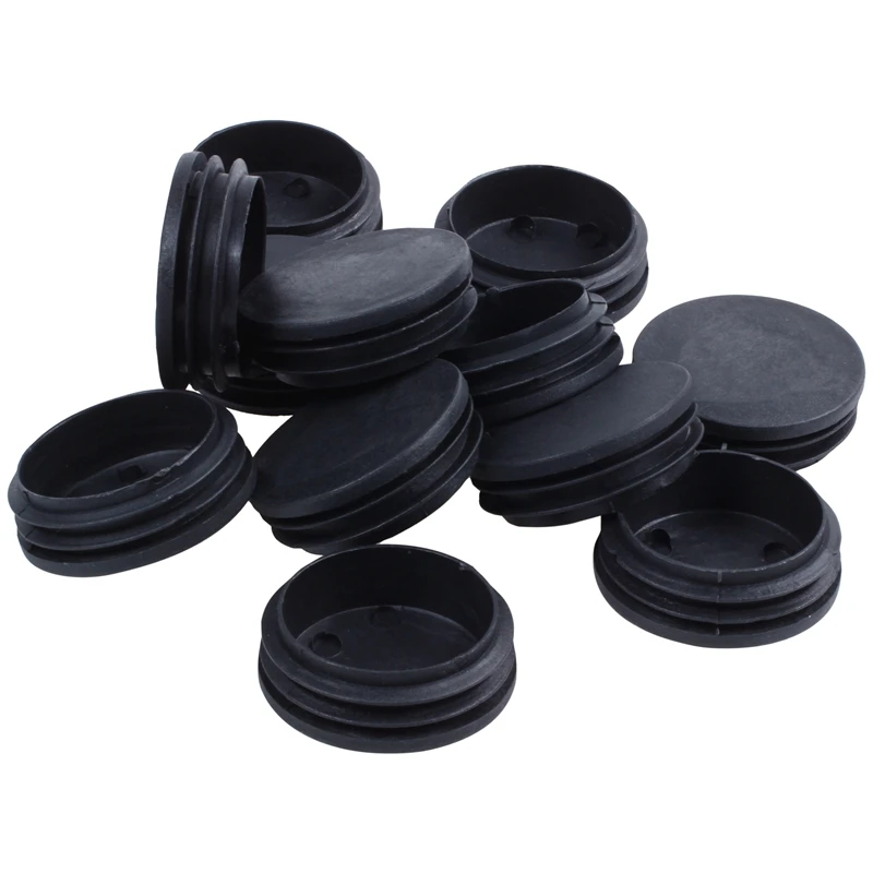 

HLZS-Blanking End Round Tube Inserts Cap Cover 50mm Dia Black 12 Pcs