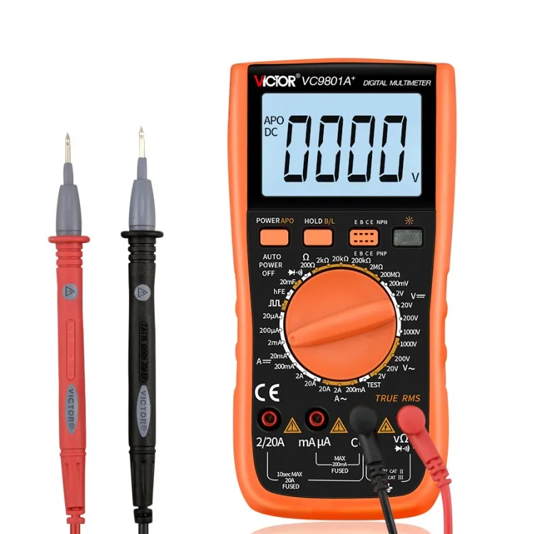 Цифровой мультиметр VICTOR VC9805A+ True RMS DMM AC/DC Ammerter сопротивления, емкости и индуктивности частоты температурный тестер