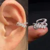 Boucles d'oreilles à Clip pour femmes et filles, 1 pièce, géométrie creuse arc-en-ciel, CZ, manchette, grimpeur, Cartilage, os, faux boucle d'oreille, Non Piercing