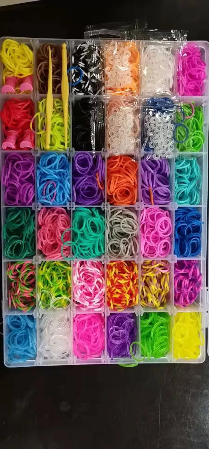 Rianbow Diy игрушки 18 цветов браслет из резиновых полос для детей волосы резиновые