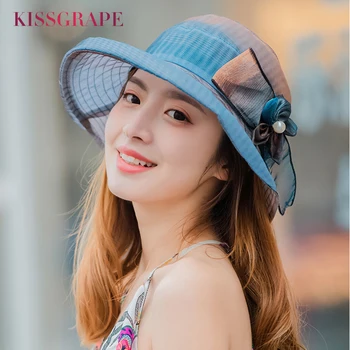 

2020 New Summer Silk Sun Hat for Women Thick Anti UV Ladies Elegant Party Caps Hats Foldable Female Fashion Sunhat Size 56-58cm