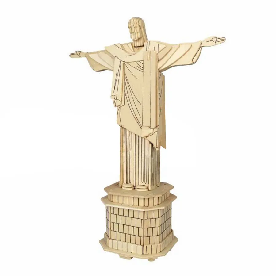DIY Cristo Redentor деревянные игрушки лазерная резка настольные украшения головоломка игрушка 3D украшения для детей Рождество