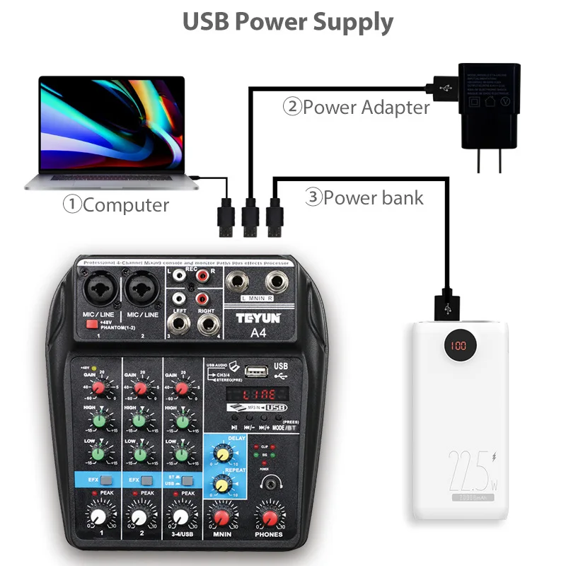 オーディオミキサー　サウンドカード48Vラージダイアフラムコンデンサーマイク Amazon | プロフェッショナルオーディオミキサー、サウンド
