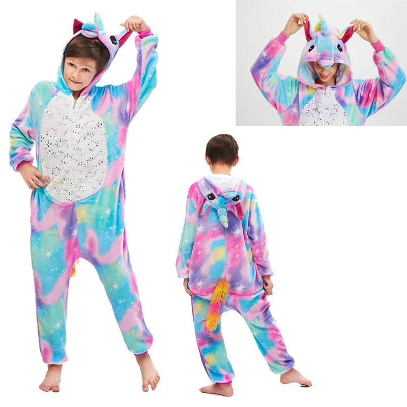 Boys Girls Baby Kids Children One Piece Hooded Jumpsuits Dinosaur Kigurumi Unicorn Pajama Adult Panda Kigurumi Pijamas