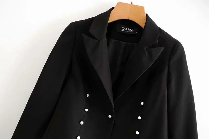 

JS151 Suit Jacket Women's Spring And Autumn New Style Loose-Fit Slimming Versatile Black Suit Short Online Celebrity Small Suit