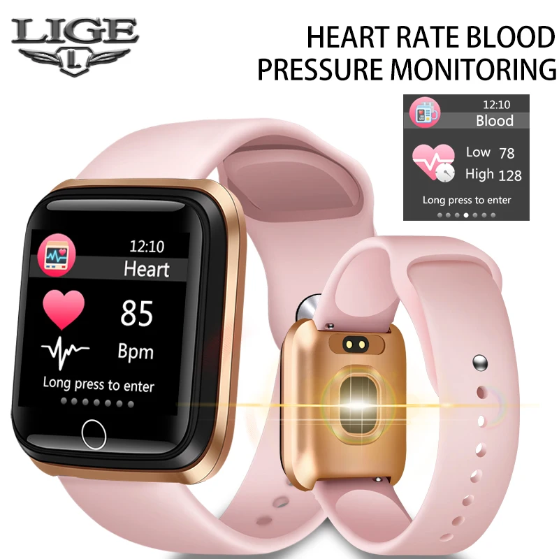  LIGE Smart Watch Women Sports Smart Bracelet IP67 Waterproof Watch Pedometer Heart Rate Monitor LED - 4000215988763