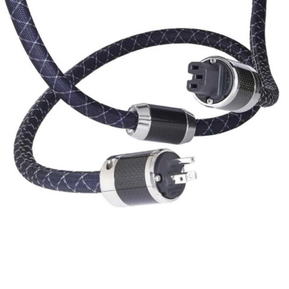 Hifi schuko-cabo elétrico de fibra de carbono para febre, cabo de alimentação elétrica embutido (r), áudio de febre