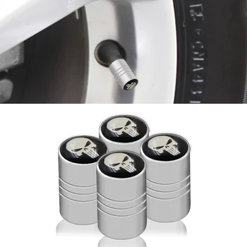 

Car Wheel Tire Valve Plugs Rod Housing Style Tire Rod Air Plugs Car Accessories Skull logo for all car model valves