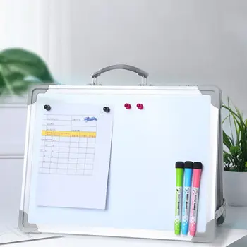 

Desktop Foldable Erase Whiteboard Portable Drawing Writing Message Board with Marker Pen Magnetic Buttons School Office Supplies