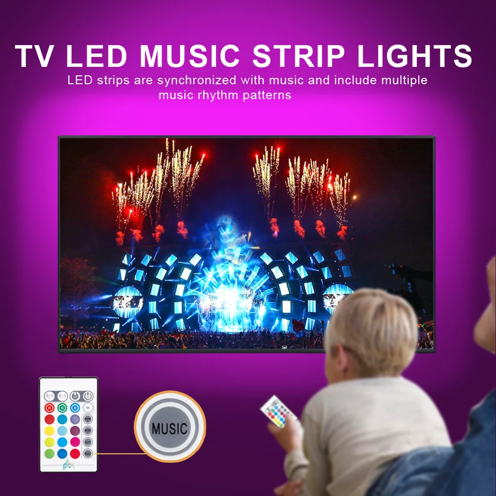 Светодиодная лента гибкая RGB 5050 SMD 2835 5/10/15 м 12 В пост. тока + удаленный контроллер