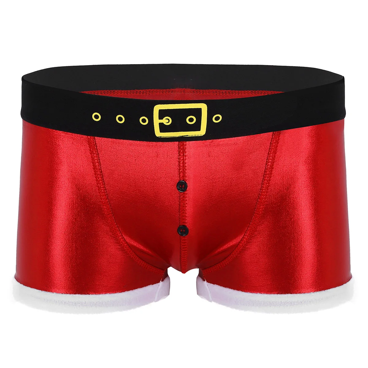 Mens Christmas Boxer Shorts Funny Xmas Underwear Velvet Santa Claus Costume Bulge Pouch Holiday Briefs Shorts Lingerie Clubwear