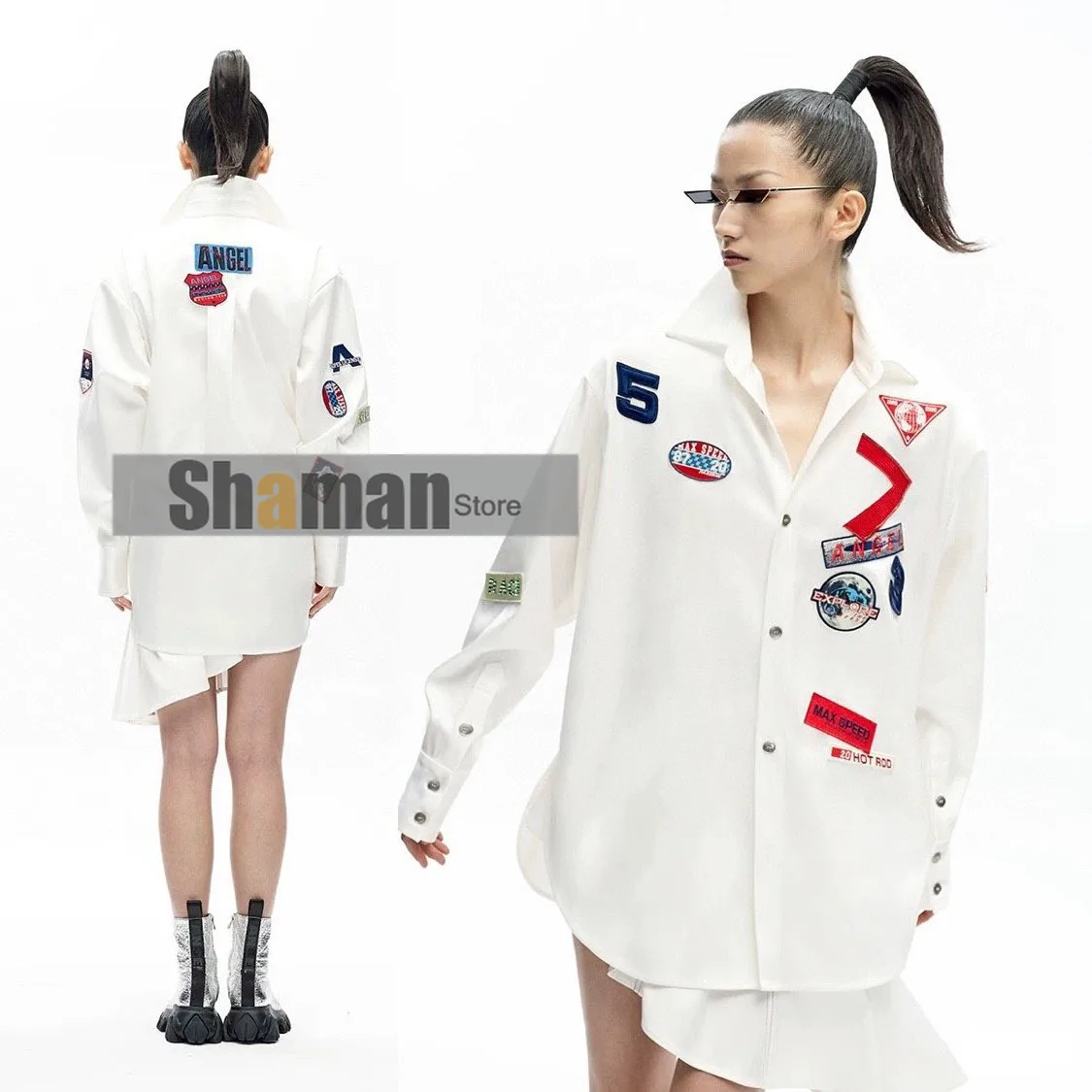 

Luxury Designer high end branded 2021 Fashion letter Embroidered Long Sleeve Shirt womens tops women shirts camisas mujer S-L