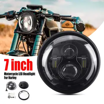 

Matte Black 7inch Motorcycle Motorbike Headlight Bulbs Hi Lo Beam DRL Daytime Running Light Universal 5500K 6500K 12V