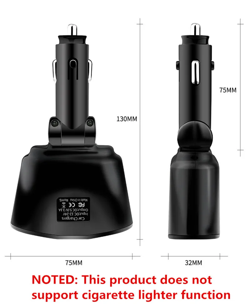 Dual USB 3.1A Car Charger LED Display 12-24V Rotatable Cigarette Socket Lighter Universal Fast Charge Car Charger Power Adapter 45 watt car charger