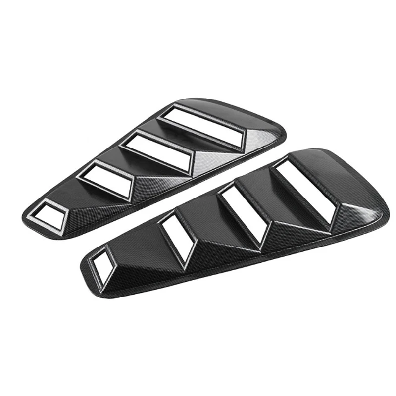 

for Ford Mustang 1/4 Quarter Carbon Style Side Window Louvers Scoop Cover Vent