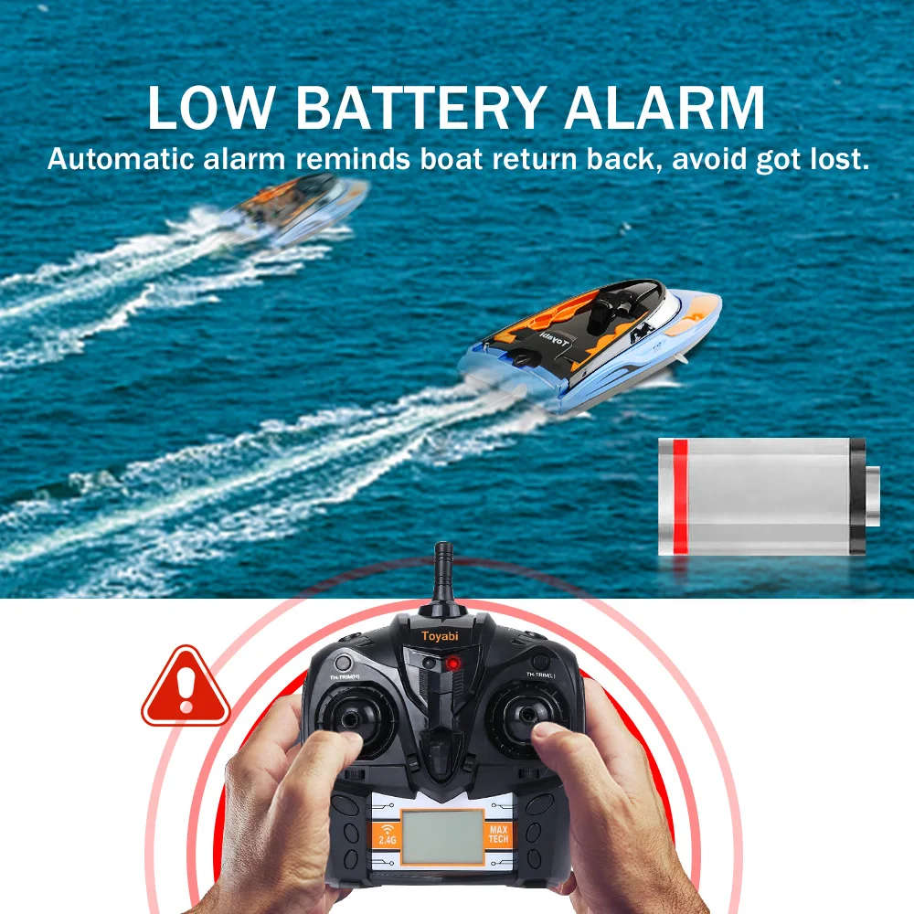 High Speed RC Boat H102 2.4GHz 4 Channel 30km/h Racing Remote Control Boat RC Ship Speedboat Toys with LCD Screen