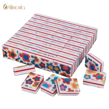 

50Pcs/Lot Nail File Sponge Washable Printing Mini Files UV Gel Pedicure Colorful lime a ongle Polishing Beauty Nail Accessories