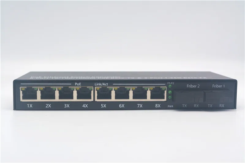 Full Gigabit 2 Optical 8 Electric PoE Switch Standard PSE Power Supply Chip TPS23861 Never Burn Machine Smart