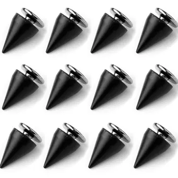 

100 Black 10mm Bullet Studs Rivets Spikes Punk for Shoe Belt Bag Bracelet