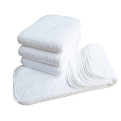 Couches réutilisables en tissu pour bébé, 10 pièces/ensemble, culottes à 3 couches avec insertion 100% coton, lavables, écologiques 
