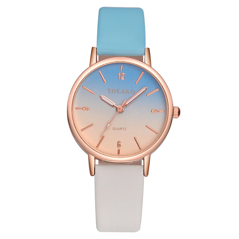 

Korean-style Hot Sales Simple Women's Versatile Article Nail Measuring Surface Quartz Watch Casual Joint Multi-color Leather Bel