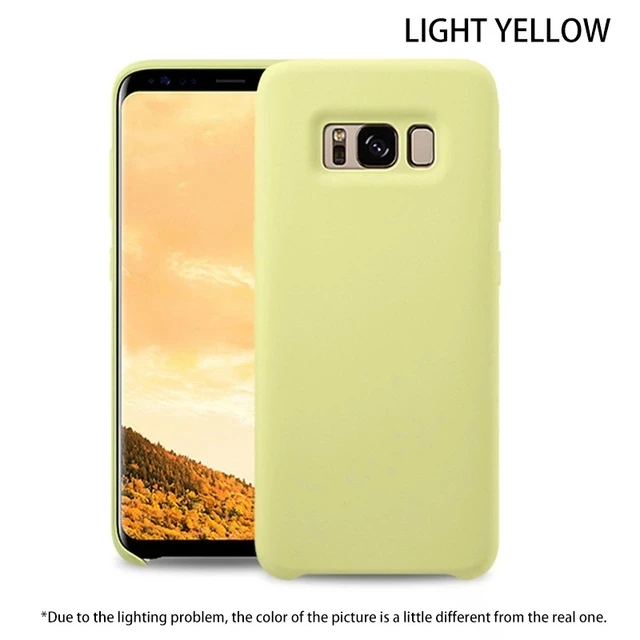 Цвет: желтый Роскошный жидкий силиконовый чехол для samsung Note 8 9 S9 S8 Plus S7 Edge мягкий чехол для samsung Galaxy S10 lite 10e - Цвет: Цвет: желтый