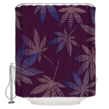 

Abstract Leaf Pattern Seamless Pattern Polyester Hook Shower Curtain for Bathroom Decoration