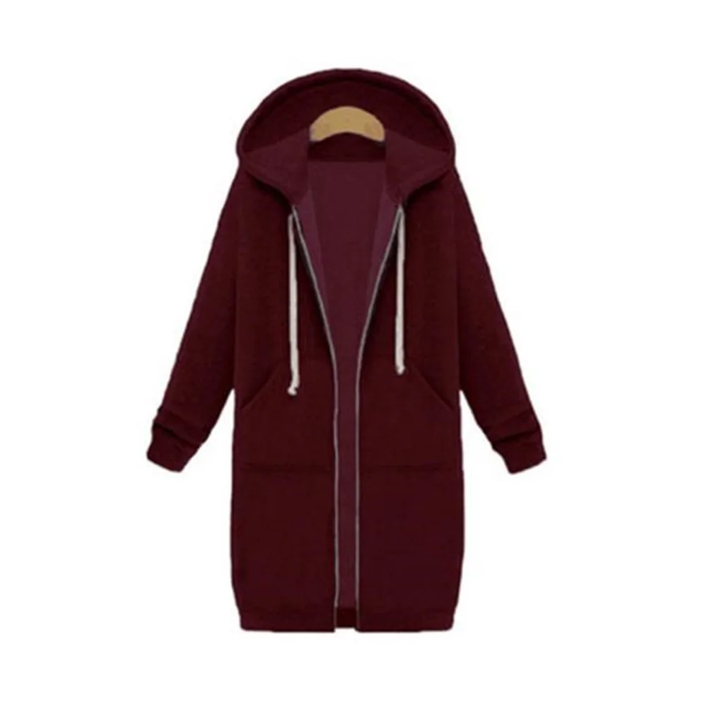 4 Женская куртка, большой размер, 5XL, хлопок, длинный, сплошной цвет, куртка с длинными рукавами, повседневная, уличная, Женская куртка на молнии - Цвет: 4