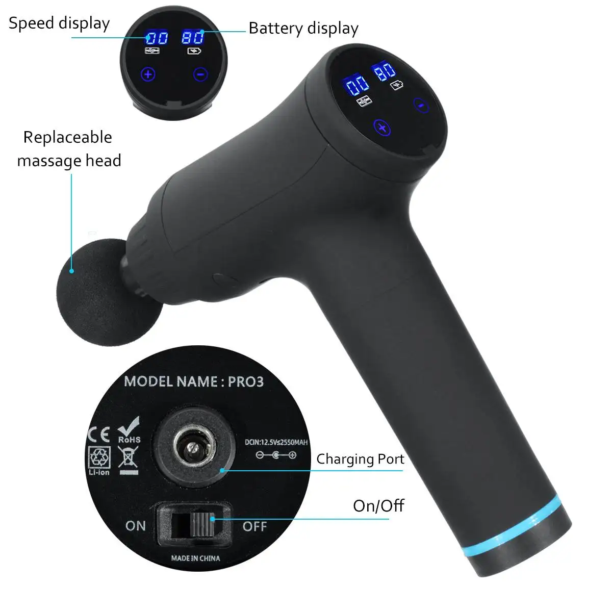 Goedkoop Lcd Display Elektrische Massage Guns Smart Touch Fascia Percussie Diepe Trillingen Spier Massager Cordless 4 6 Massage Koppen