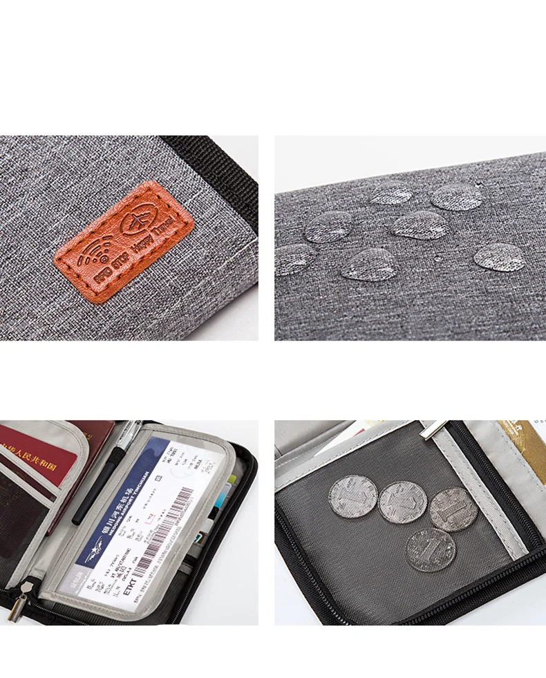  New Multi-Function Passport Package Rfid Anti-Theft Card Package Id Package Long Travel Passport Wallet Clip  TNT68 (10)