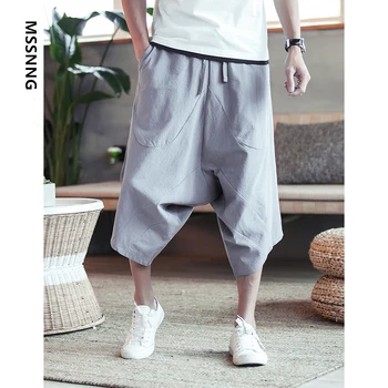 

2019 5XL Men's Wild C Harlan Pants Summer Loose Cotton Pants, Plus Size Male Legs Loose Pants Drawstring