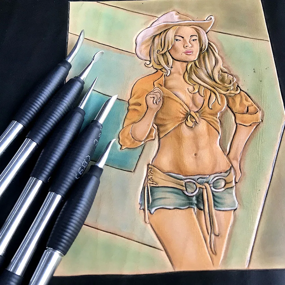 Leather craft Modeling Tools Leather Carving Spoons Small Spoons tool carving printing tools