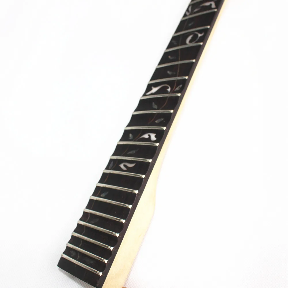 Elétrica de Bordo Incrustação de Árvore do Dedo Disado Trastes Guitarra Pescoço Madeira Rosa Levantes 12th-24th Vieira Acessórios Peças 24 - Image 6