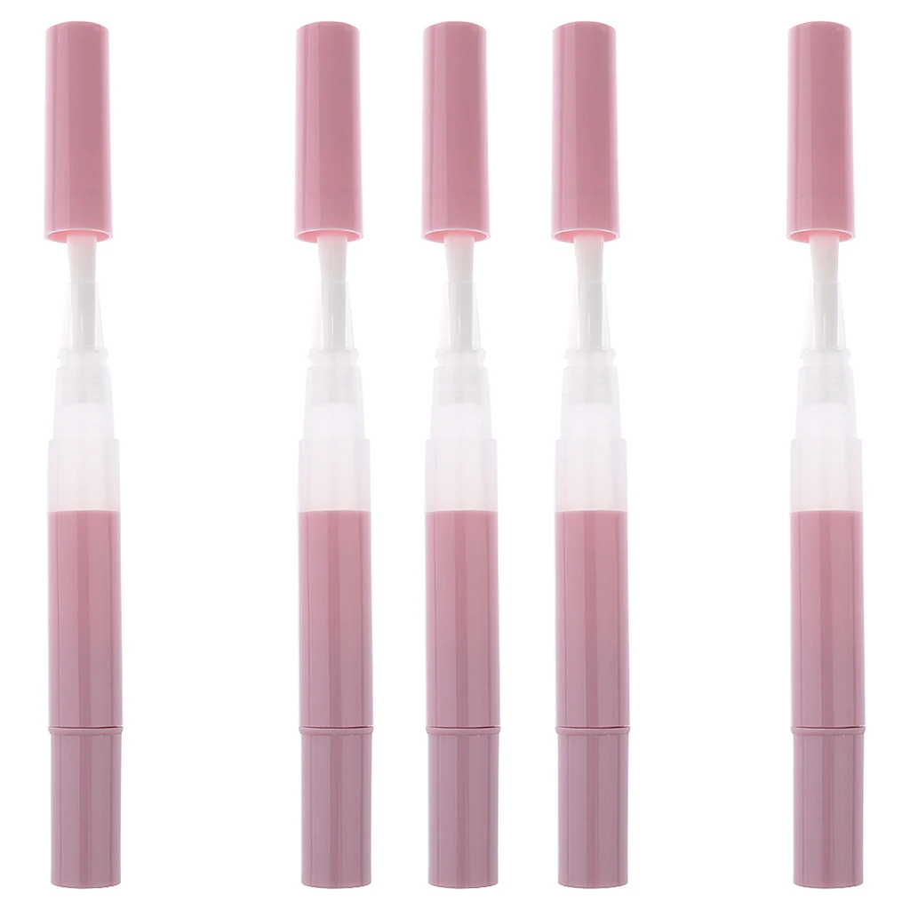 5Pcs 3ml Empty Twist Pen Cosmetic Container Liquid Lip Gloss Tube Pink