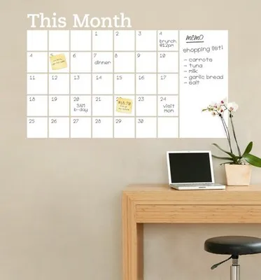 

White Board Wall Sticker Periodic Table Poster This Month Company Study Room Wall Pictures Monthly Calendar Record Wall Decals