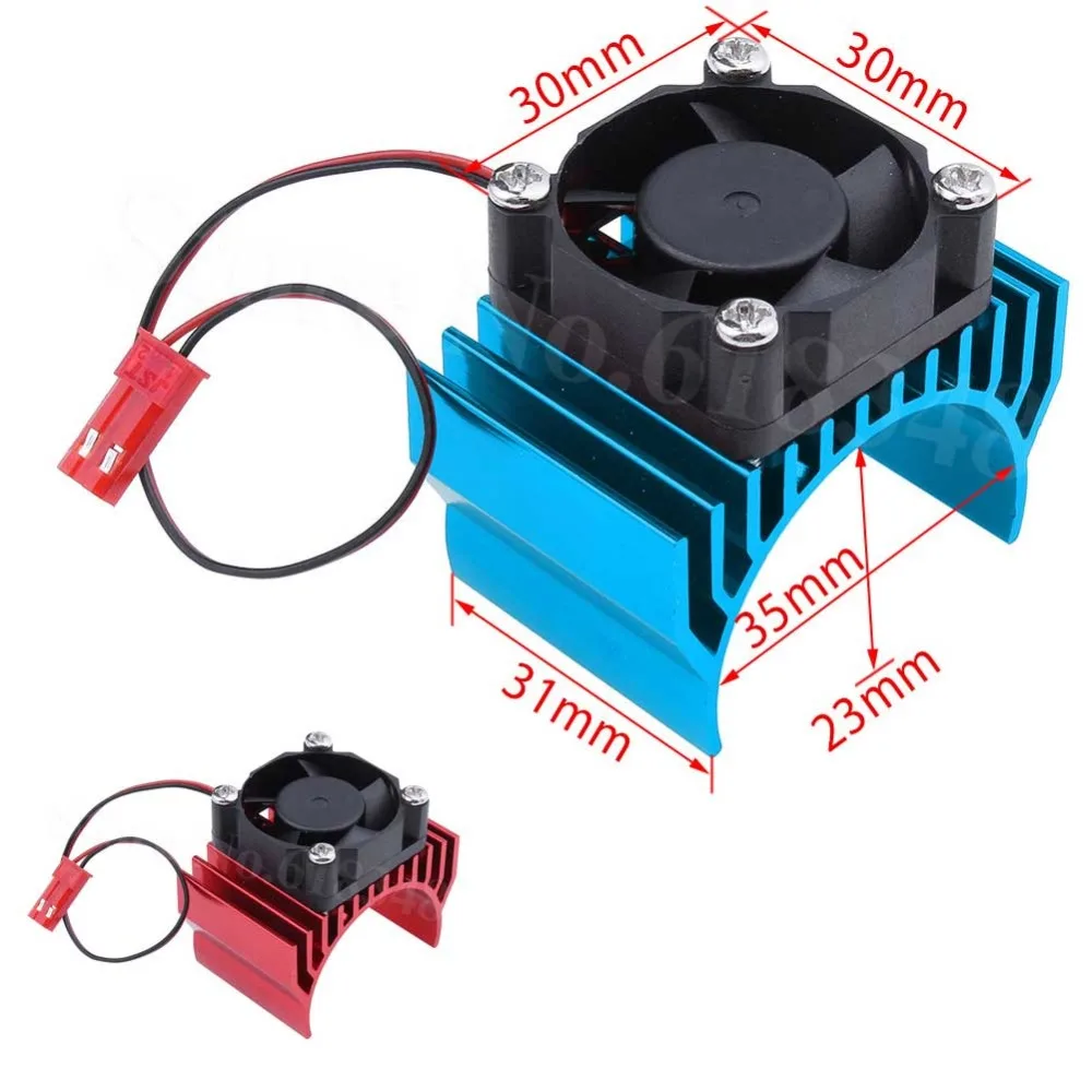 5V Aluminum Heat Sink With Cooling Fan for 1/10 RC Car 540 550 3650 Size Motor 