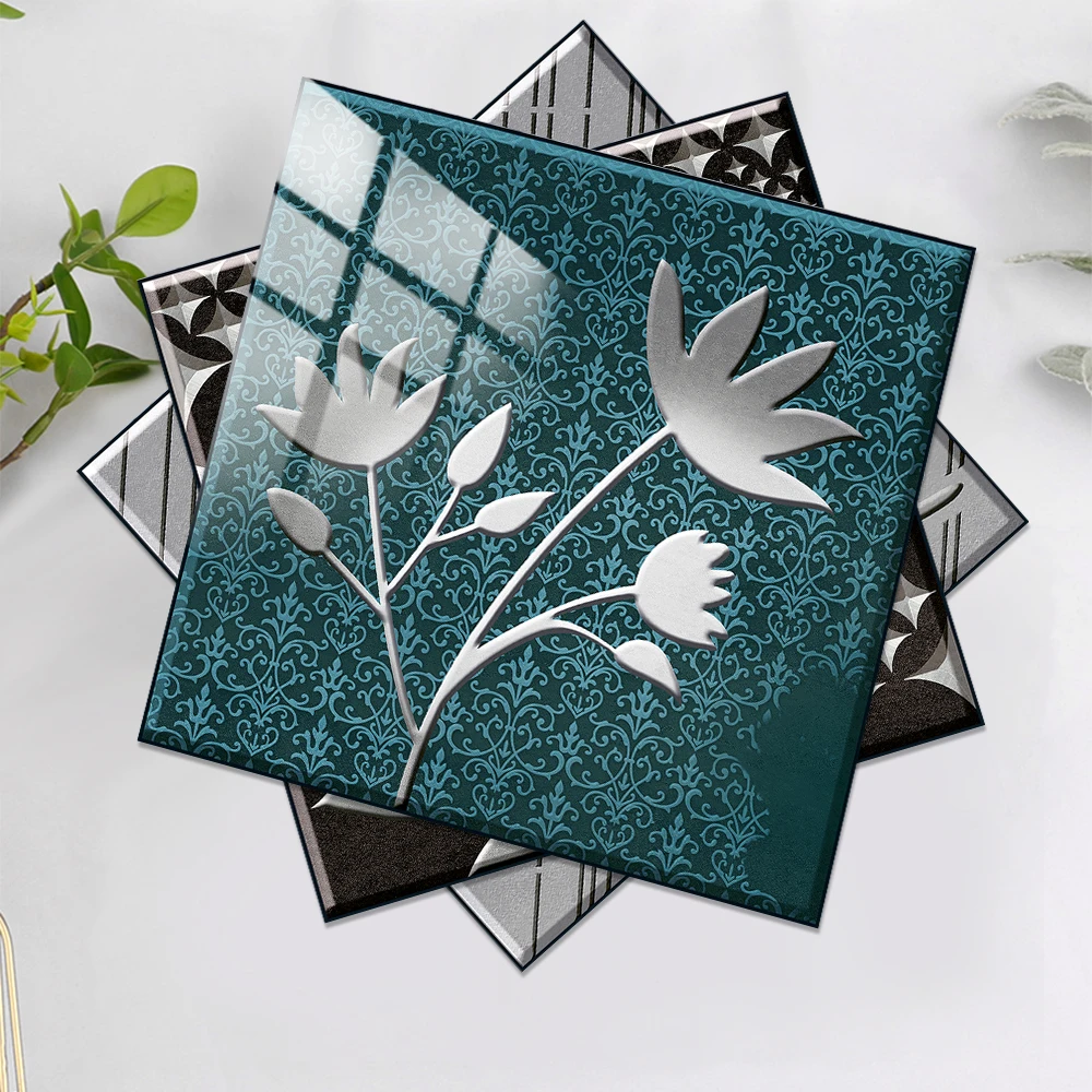 Description Picture 3 of item10/15cm Modern Style Wall Sticker Kitchen Wardrobe Toilet Wall Decals Home Decor Self-adhesive Crystal Hard Film Art Wallpaper