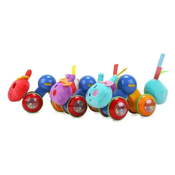 

LeadingStar Baby Ring Doll Press Car Plush Roller Toy Caterpillar Toy Car