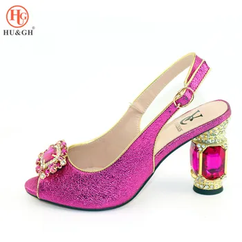 

New Arrival Italian Designs Ladies Shoe Luxury Decorated with Rhinestone Shoes For Party African Women Wedding Shoes High Heels