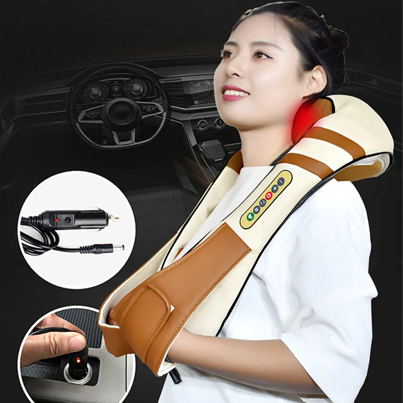  4D Electrical Shiatsu kneading Massage Body Neck and Back Massager Infrared Car Home Best Gift Heal