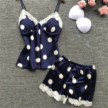 

Silk Pajamas Sexy Pijamas Women Satin Underwear Lace Sleep Tops Camisole Shorts Set Lingerie Women Pijama S-xl Pijama Feminino