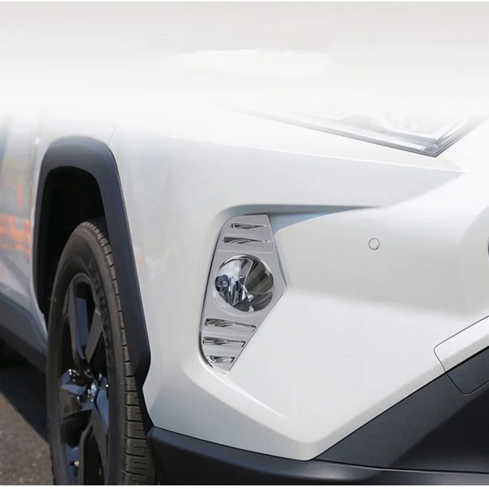 

For Toyota RAV4 2019 2020 ABS Chrome Front Rear Foglight Fog Light Protector Cover Frame Trim Car Accessories