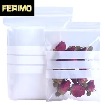 

2000Pcs/lot Wholesale Clear Plastic Self Seal Zip Lock Packaging Bag Retails Dried Fruits Zipper Pack Bag with Writable Linea