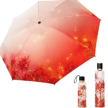 

Mini Pocket Parapluie Travel Sun Umbrella Flower Elegant Sunshade Female Five/Three Folding Umbrella Anti-UV Parasol Paraguas