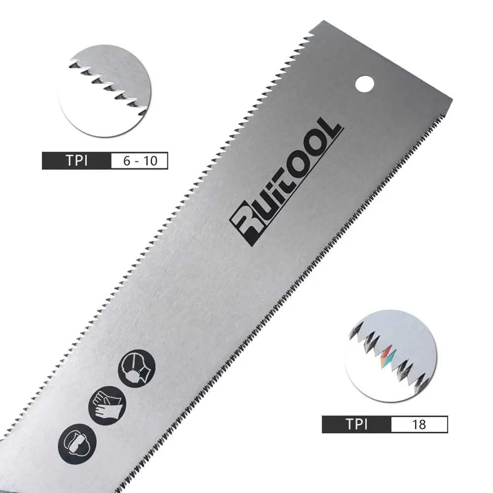 Double Edged Japanese Pull Saw 250mm SK5 Steel Flexible Blade 6-10/18 TPI Hand Saw For Woodworking Cutting