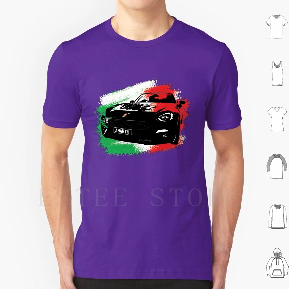 Abarth 124 Spider T Shirt Cotone Uomo Stampa Fai Da Te Abarth Fiat Auto Sportiva Italiana Italiana Made In Italy Sports Cars 124 Spider