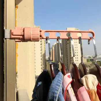 

Indoor Window Door 5-Holes Snap-on Clothes Hanger Holes Hanging Rack Multi-functional Window Frame Drying Rack