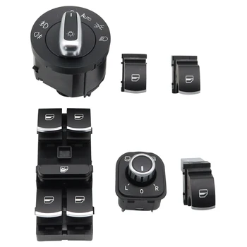 

6PCS 5ND959857 5ND941431B 5ND 959 565A Window Mirror Headlight Switch for V W J etta 6 Golf GTI 5 6 Tiguan Passat B6 CC