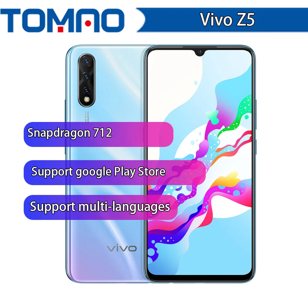 vivo Z5 Amoled экран мобильного телефона Snapdragon712 48MP+ 32MP камера 4500mAh батарея celulares 22,5 W зарядка смартфона