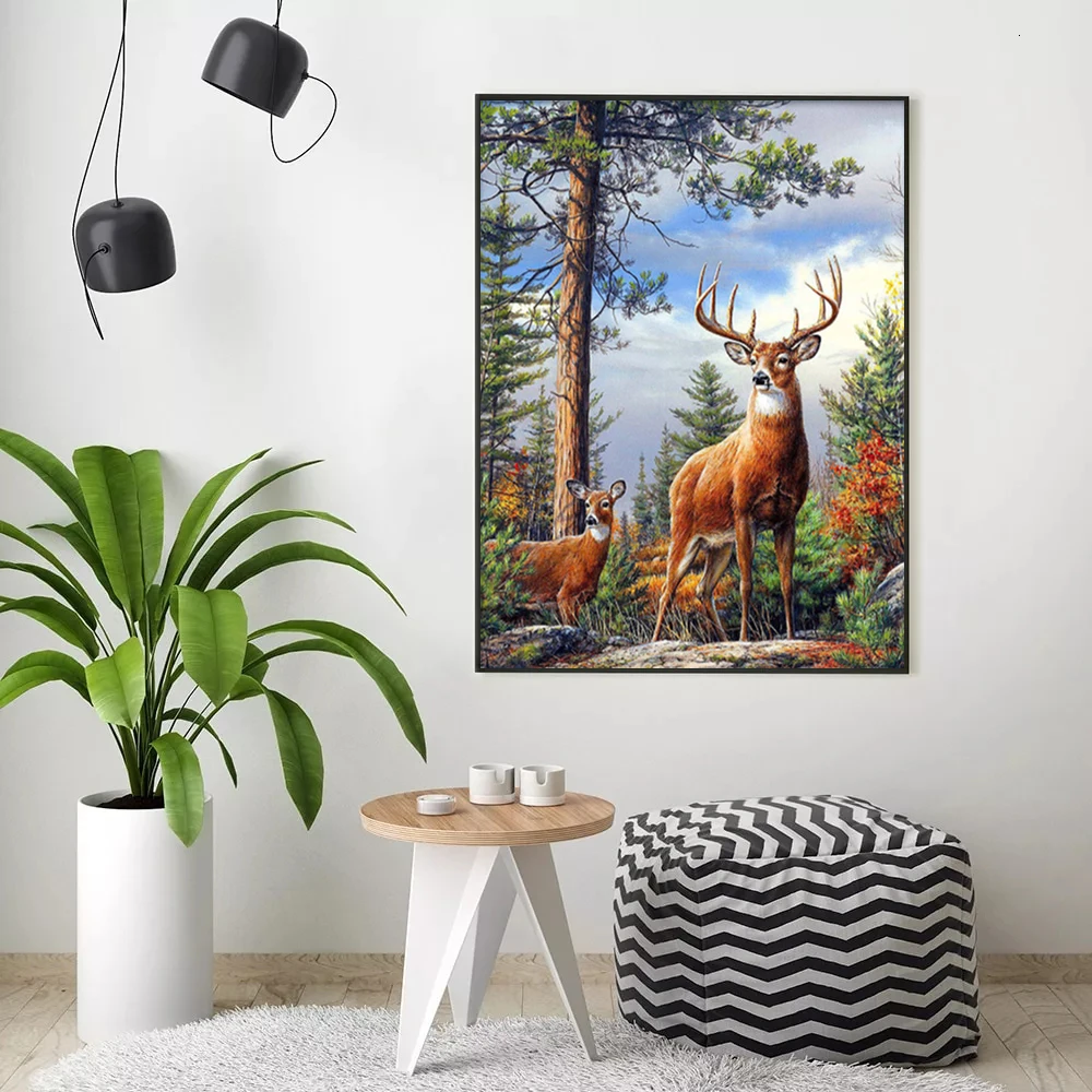 Papa shoppe Painting By Numbers Animal Kits Drawing Canvas DIY